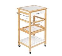 WENKO Carrito de Cocina Finja, de bambú, Carro Auxiliar, Color Natural, 49 x 81 x 38 cm