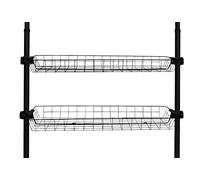 WENKO Cesta Herkules, set de 2 cestas de almacenamiento, aspecto de alambre de acero resistente, con soportes de plástico para ampliar el sistema telescópico Herkules, (An. x Al. x P): 94x8x38, negro