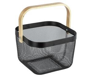 WENKO - Cesta para toallas de baño, toallas de mano, organizador de toallas para el baño, con asa, modelo Bambusa