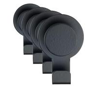 Wenko Colgador Blandas negro mate acero inoxidable - Gancho adhesivo sin taladrar, toallero, Acero inoxidable, 5 x 7.5 x 2.5 cm, Negro (Paquete de 4)