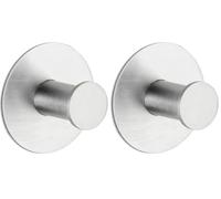 Wenko Colgador Mural Celano Acero INOX, Acero Inoxidable, 5 x 3.3 x 5 cm, Mate (Paquete de 2)