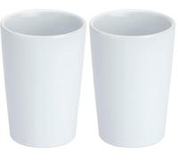 Wenko Coni Vaso para Cepillos de Dientes, Cerámica, Blanco, 7.5x7.5x275 cm (Paquete de 2)