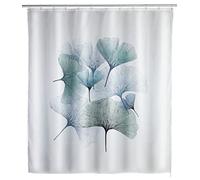 WENKO Cortina de baño anti-moho Ginkgo - lavable, impermeable, con 12 anillos para cortina de ducha, Poliéster, 180 x 200 cm, Multicolor