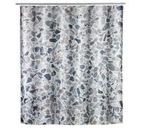 WENKO Cortina de baño Terrazzo - lavable, impermeable, con 12 anillos para cortina de ducha, Poliéster, 180 x 200 cm, Multicolor