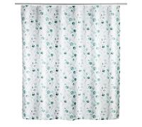 Wenko Cortina de Ducha Pioppo, 180 x 200 cm, Cortina de 100% poliéster con Ojales metálicos y Banda Pesada de Goma, Impermeable y Lavable, Incluye 12 Anillas Blancas