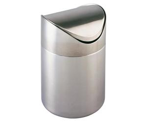 WENKO: Cubeta de acero inoxidable de 3 litros para residuos, con tapa oscilante, ideal para el baño, la cocina o cualquier espacio. Modelo OTRANTO. (Producto para cosméticos)