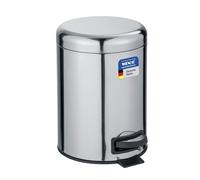 Wenko Cubo de Pedal Acero Inoxidable 5 l. Alassio, Plateado Mate, 5 litros
