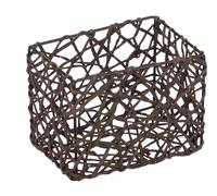 Wenko Curly - Cesta para el baño y el hoga de celulosa, 15 x 11 x 10.5 cm, Color marrón