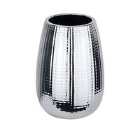 Wenko Dakar Vaso para Cepillos de Dientes, Cerámica, Plateado, 8.3x8.3x11.6 cm