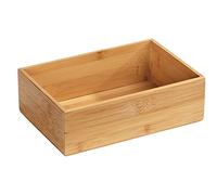 WENKO Depósito de bambú Terra L - repisa para el baño Capacidad: 1.8 l, Bambú, 22 x 7 x 15 cm, natural