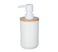 WENKO Dosificador de jabón Posa blanco - Dispensador de jabón líquido Capacidad: 0.33 l, plástico, 7 x 16.5 x 8 cm, Blanco