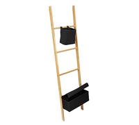 WENKO Ecori - Escalera para Toallas (bambú, 2 cestas, 44 x 170 x 4 cm)