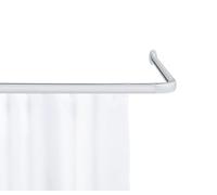 WENKO Era - Barra angular de aluminio para cortina de ducha, flexible en forma de L y U, incluye deslizador, cromo, 81 x 3,5 x 2 cm