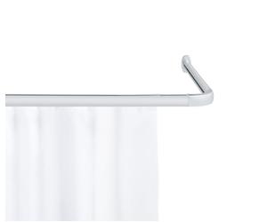 WENKO Era - Barra angular de aluminio para cortina de ducha, flexible en forma de L y U, incluye deslizador, cromo, 81 x 3,5 x 2 cm