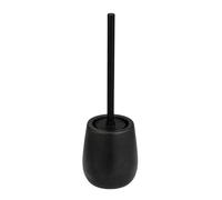 WENKO Escobillero Nerno Negro, Soporte Cerrado de cerámica y Acero Inoxidable, 10,5 x 39,5 x 10,5 cm, Color Negro