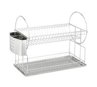 Wenko Escurreplatos Exclusiv Duo Acero INOX - escurridor, Acero Inoxidable, 21 x 33 x 49 cm, Plata Mate