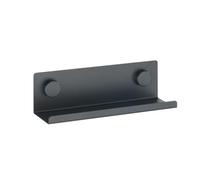Wenko Especiero Jet S, balda mural metálica 25 x 7,5 x 7,5 cm, para taladrar, fijación alternativa con adaptadores Static-Loc® Plus (incl.) sin taladrar, negro, material de fijación incluido