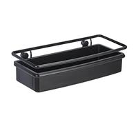 WENKO Estante de pared Molinella, con cestas profundas para colocar productos de cuidado con seguridad, acero inoxidable lacado mate con inserto de plástico, (An.x Al.x P): 30 x 8,5 x 14 cm, negro