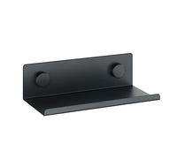 WENKO Estantería de Cocina Jet S de Metal de 25 x 7,5 x 12 cm, para taladrar, fijación Alternativa con adaptadores Static-Loc® Plus (incluidos), sin taladrar, Color Negro, Material de fijación