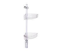 WENKO Estantería esquinera para ducha (LED, 74 cm, elementos de fijación deslizantes con fijación a la pared Power-Loc)