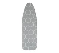 WENKO Funda para Tabla de Planchar de hasta 125 x 45 cm, hasta un 50% de | OEKO-TEX más rápido con reflexión del calor, para plancha de vapor, con acolchado cómodo y clip de sujeción, S/M, gris