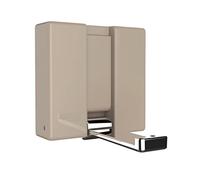 WENKO Gancho abatible Basic ALPHA beis arena - gancho mural, gancho para guardarropa, Plástico (ABS), 8 x 8 x 2.5 cm, Beige sahara