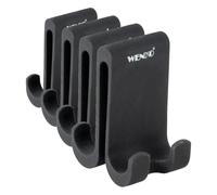Wenko Gancho de ducha doble Verna Duo, gancho de silicona para cabinas de ducha con un grosor de pared de hasta 10 mm, ofrece mucho espacio para colgar esponjas, toallas y accesorios de ducha, negro