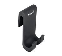 WENKO Gancho de ducha Verna Duo, gancho de silicona para cabinas de ducha con un grosor de pared de hasta 10 mm, uso interior y exterior, para colgar esponjas, toallas y más, negro