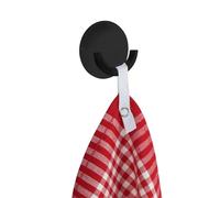 WENKO Gancho de pared Rondo, autoadhesivo de acero inoxidable para una fijación sencilla sin taladrar, ideal para cocinas, baños y todo el hogar, (An./P x A): Ø 5,5 x 2,5 cm, negro mate moderno