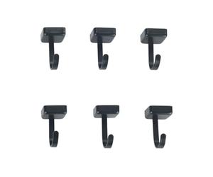 WENKO Ganchos magnéticos Jet, juego de 6 prácticos ganchos en diseño industrial minimalista, adecuados para todas las superficies magnéticas, fijación sin taladrar, tamaño de cada uno: 2,2 x 3,9 x 2,3