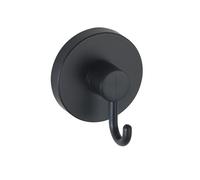 WENKO Ganchos Vacuum-Loc negro, juego de 2 toalleros, ganchos para toallas y accesorios, se fijan sin taladrar con vacío, plastico en negro, estilo loft, cada uno 6 x 6,7 x 5 cm