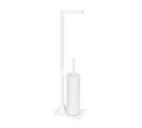 WENKO Hella - Escobillero con escobillero (Acero Lacado, 15 x 69 x 20 cm), Color Blanco Mate