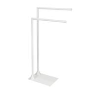 WENKO Hella - Toallero de pie con 2 Brazos para baño y Sala de Estar, Acero Lacado, Color Blanco Mate