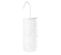 WENKO Humidificador Flores cerámica - Humidificador ambiental con decorado floral para los radiadores, Cerámica, 9 x 19.5 x 4 cm, Blanco
