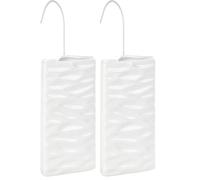 WENKO Humidificador Olas cerámica - Humidificador de ambiente con estructura de ondas para radiadores acanalados, Cerámica, 9 x 19.5 x 4 cm, Blanco (Paquete de 2)
