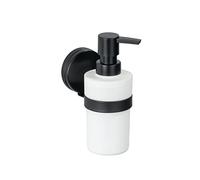 Wenko - Jabonera líquido para Pared, solución sin taladrar, innovación Static Loc Plus, Pavia Negro