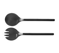 WENKO Juego de 2 cubiertos para ensalada Nagy, tenedor para ensalada y cuchara de servir de acero inoxidable de alta calidad con acabado mate, superficie de recepción extragrande, accesorios de cocina