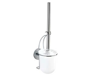 WENKO - Juego de accesorios para inodoro: cepillo para inodoro, soporte para cepillo y escobilla, para baño, modelo MILAZZO, sin necesidad de taladrar
