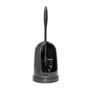 WENKO Juego para el WC «Standard» negro, cepillo para el WC con cabeza de cepillo higiénico para una limpieza fiable, portaescobillas de plástico resistente, 14 cm de Ø x 40 cm