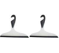 Wenko Limpiador para el baño Loano Negro - con Gancho, Plástico (TPR), 23 x 17 x 2.5 cm, Negro (Paquete de 2)
