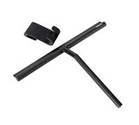 WENKO Limpiamamparas Mola XXL, superficie de limpieza extraancha para mamparas de ducha, espejos y azulejos, acero inoxidable recubierto de silicona, in ispositivo para colgar, negro