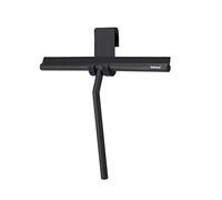 WENKO Limpiamamparas Mola XXL, superficie de limpieza extraancha para mamparas de ducha, espejos y azulejos, acero inoxidable recubierto de silicona, in ispositivo para colgar, negro