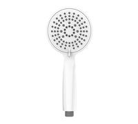 Wenko Mango de ducha Young – ducha de mano universal Ø11 cm, 5 tipos de chorros, Plástico (ABS), Blanco