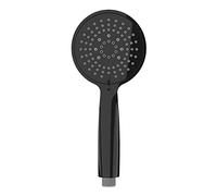 WENKO Mango de ducha Young negro Ø 11 cm - ducha de mano universal, rociador de ducha con 5 tipos de chorros, Plástico (ABS), 11 x 11 cm, Negro