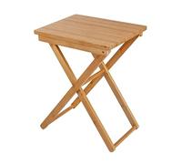 WENKO Mesa plegable de bambú Maui, práctica mesa auxiliar para interior y mesa comedor para exterior con superficie lacada, mesa de balcón plegable, ocupa poco espacio de bambú, 42 x 52 x 30 cm