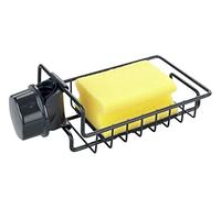 WENKO Ohio-Organizador de fregadero negro, Metal pulverizado Plástico (ABS), 21 x 7 x 10,5 cm