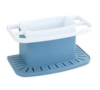 WENKO Organizador de fregaderos Cosmo, práctico organizador de fregaderos de plástico de calidad,caddy de fregadero con mucho espacio para el detergente,el estropajo,la esponja,21 x 11 x 11.5 cm, azul