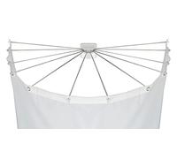 WENKO Paragua de ducha con 12 brazos acero inoxidable - Barra de ducha tipo araña,soporte para cortina de ducha, Plástico (ABS), 96 x 10.5 x 72 cm, Blanco