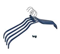 WENKO Percha adda set azul oscuro 4 unidades - juego de 4 unidades, Metal cromado, 42 x 19 x 1 cm, Cromo brillante