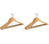 Wenko Percha Pantalones Eco 5 Unidades Juego de 5 Unidades de Gancho con Barra para Pantalones y Muescas para Faldas Marrón (Paquete de 2)
